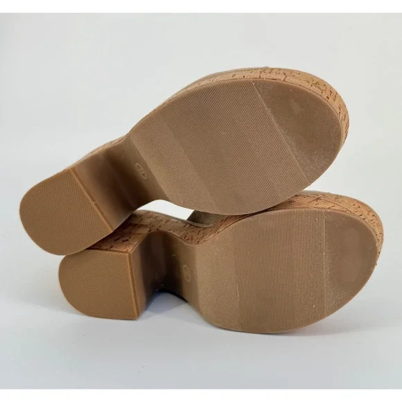 Universal Thread Sandals Cork Lug Platform Block Heel Size 9 Y2K Retro Boho 90s - Picture 4 of 11